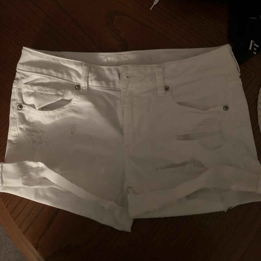 White Ripped Shorts